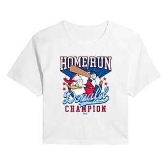 Juniors' Disney's Donald Duck Cropped Tee