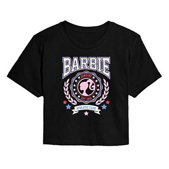 Juniors' Barbie Athletic Club Graphic Cropped Tee
