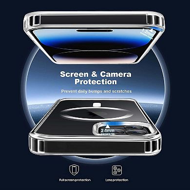 Entronix Bundle for iPhone - Magnetic Clear Case with 1 Screen Protector & 1 Camera Lens Protector