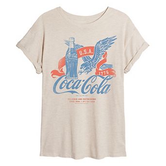 Juniors' Coca-Cola USA 1776 Vintage Oversized Tee