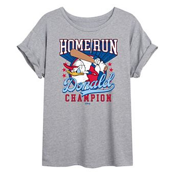 Juniors' Disney's Donald Duck Home Run Champion Oversized Tee