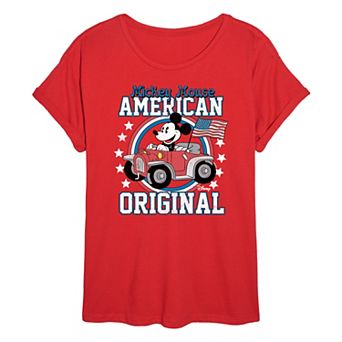 Juniors' Disney's Mickey Mouse American Original Oversized Tee