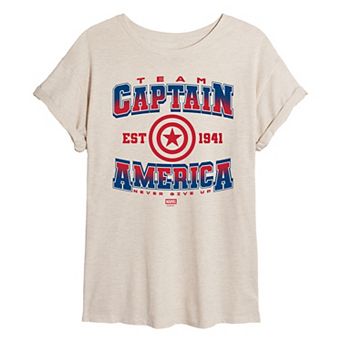 Juniors' Marvel Team Captain America Oversized Tee