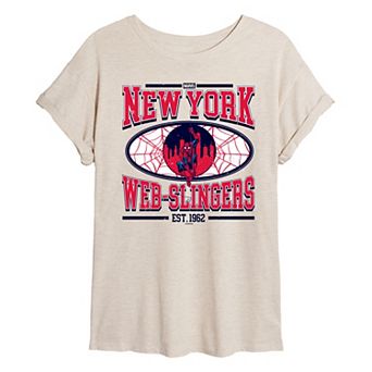 Juniors' Marvel Spider-Man New York Web-Slingers Oversized Tee