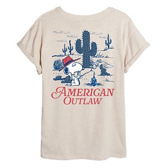 Juniors' Peanuts American Outlaw Spike Oversized Tee