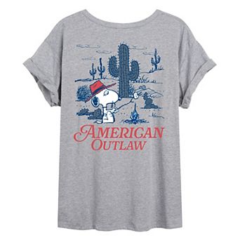 Juniors' Peanuts American Outlaw Spike Oversized Tee