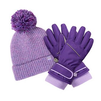 Girls 4-16 ZeroXposur 2 pc Winter Ski Gloves & Beanie Set