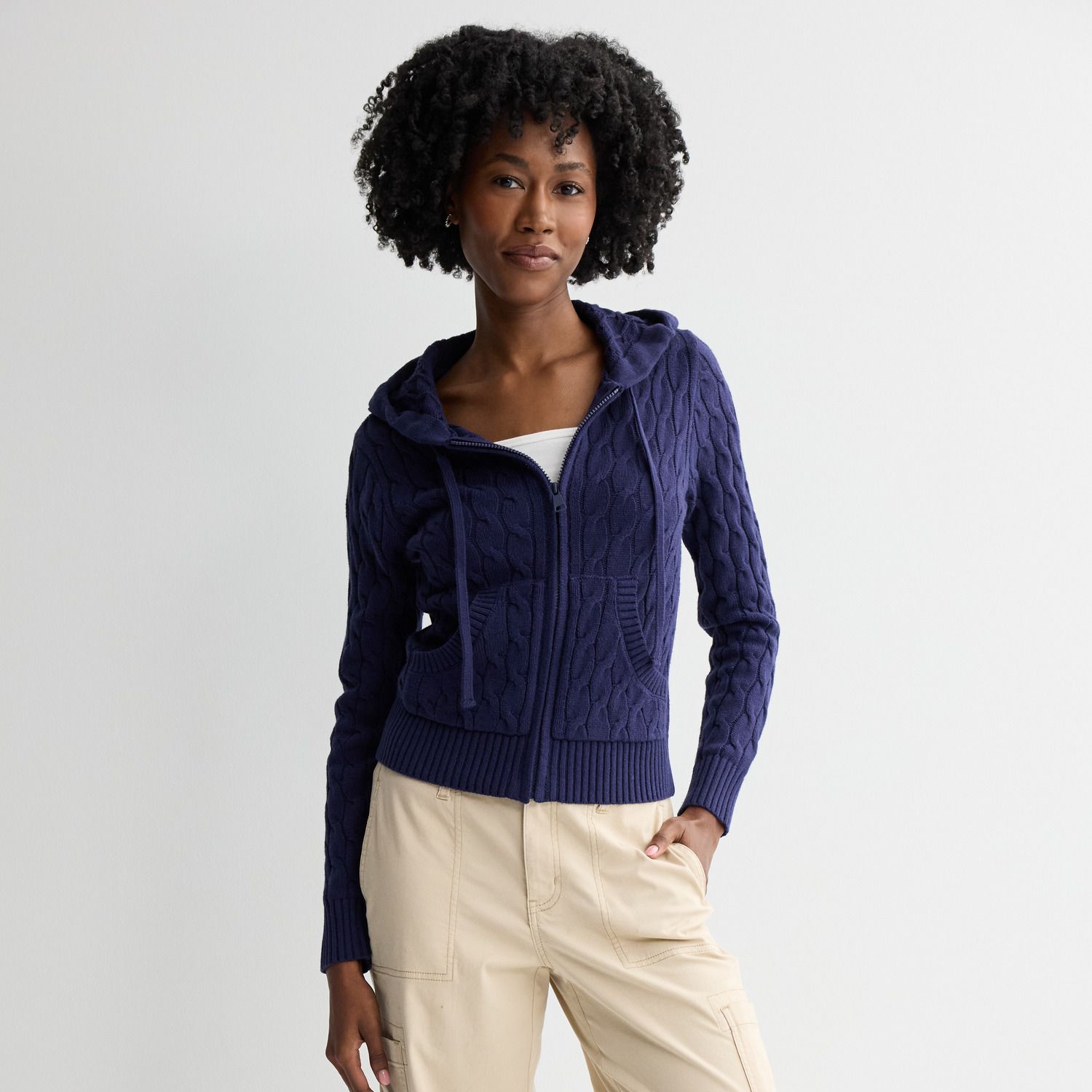Женские худи Womens SO Juniors' SO® Cable Zip, цвет: Тёмно-синий