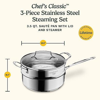 Cuisinart® Chef's Classic 3.5-qt. Stainless Steel Sauté Pan with Lid & Steamer