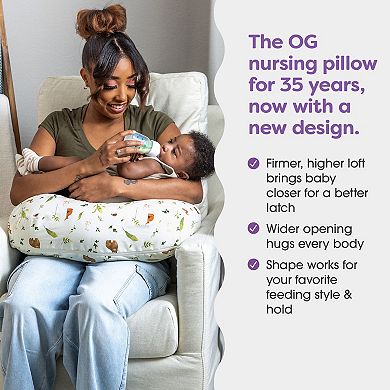 Boppy Nursing Pillow Larger & Firmer Supportive Pillow for Breastfeeding & Bottle Feeding