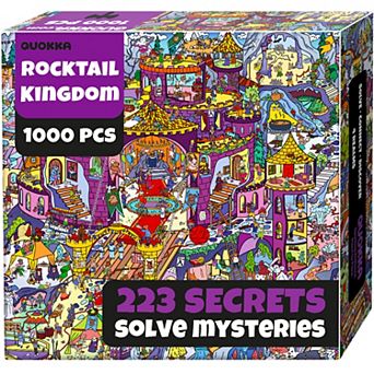 QUOKKA Adult Puzzle 1000 pc Rocktail Kingdom with 223 Hidden Secrets & Audio Story