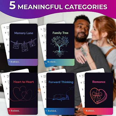 QUOKKA 100 Conversation Cards Rethink! for Couples - Know Me Better - Relationship Connection