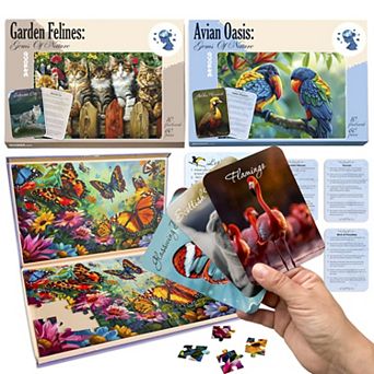 QUOKKA Set of 3 Dementia Puzzles with Nature Themes 60 pc 9 Memory Cards Alzheimer's Activities