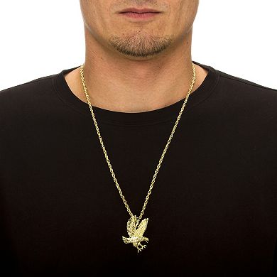 PalmBeach Jewelry Men's Eagle Pendant and Chain in Yellow Goldtone 24"