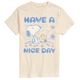 Big & Tall Peanuts Snoopy & Woodstock Have A Nice Day Distressed Graphic Tee