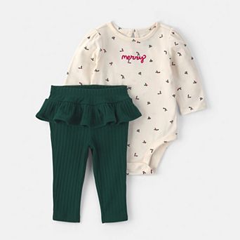 Baby Girl Carter's 2 pc Long-Sleeve Bodysuit & Pant Set