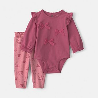 Baby Girl Carter's 2 pc Long-Sleeve Bodysuit & Pant Set