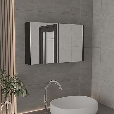 Cantwell Medicine Cabinet with 2 Doors, 3 Shelves, 2 Mirrors