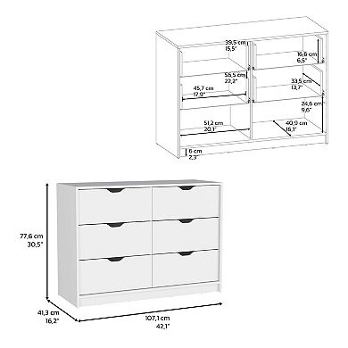 Houma 4 Drawer Dresser with 2 Lower Cabinets, Drawer Chest