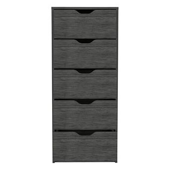 Houma 5 Drawers Narrow Dresser, Slim Storage Chest of Drawers