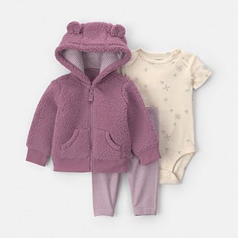 Baby Carter's 3 pc Fleece, Bodysuit & Pants Layering Set