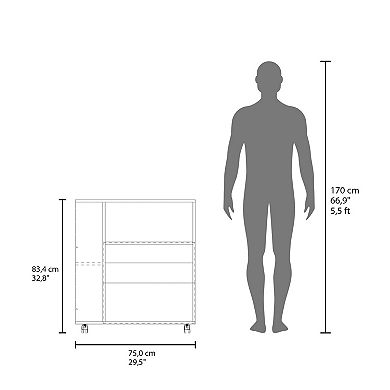 Bremerton Kitchen Cart, 2 Doors, 3 Shelves, 4 Wheels