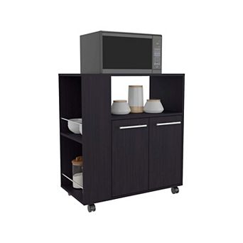Bremerton Kitchen Cart, 2 Doors, 3 Shelves, 4 Wheels
