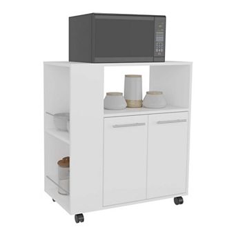 Bremerton Kitchen Cart, 2 Doors, 3 Shelves, 4 Wheels