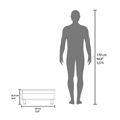 Chiniak Coffee Table, 1 shelf, 4 legs