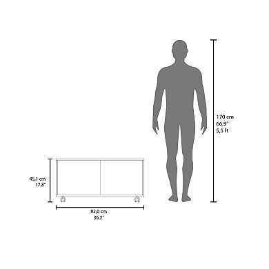 Denton Coffee Table, 4 Wheels, 1 Shelf, Black