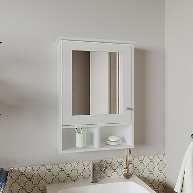 Anamoose Medicine Cabinet with 5 Shelves, 1 Door, and 1 Mirror