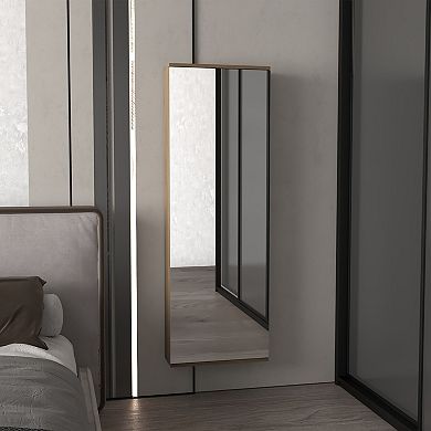 Baltimore Wall Mounted Shoe Rack, Mirror, Single Door, Ten Shoes Capacity