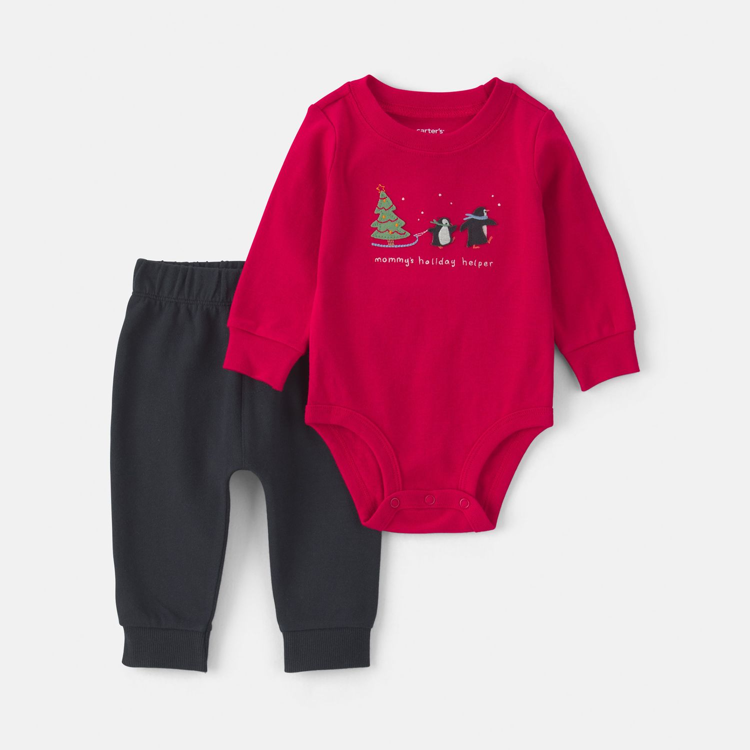 Комплект Carter's 2 pc 'Mommy's Holiday Helper' Long Sleeve Bodysuit & Pants Set для мальчиков-малышей — фото 1