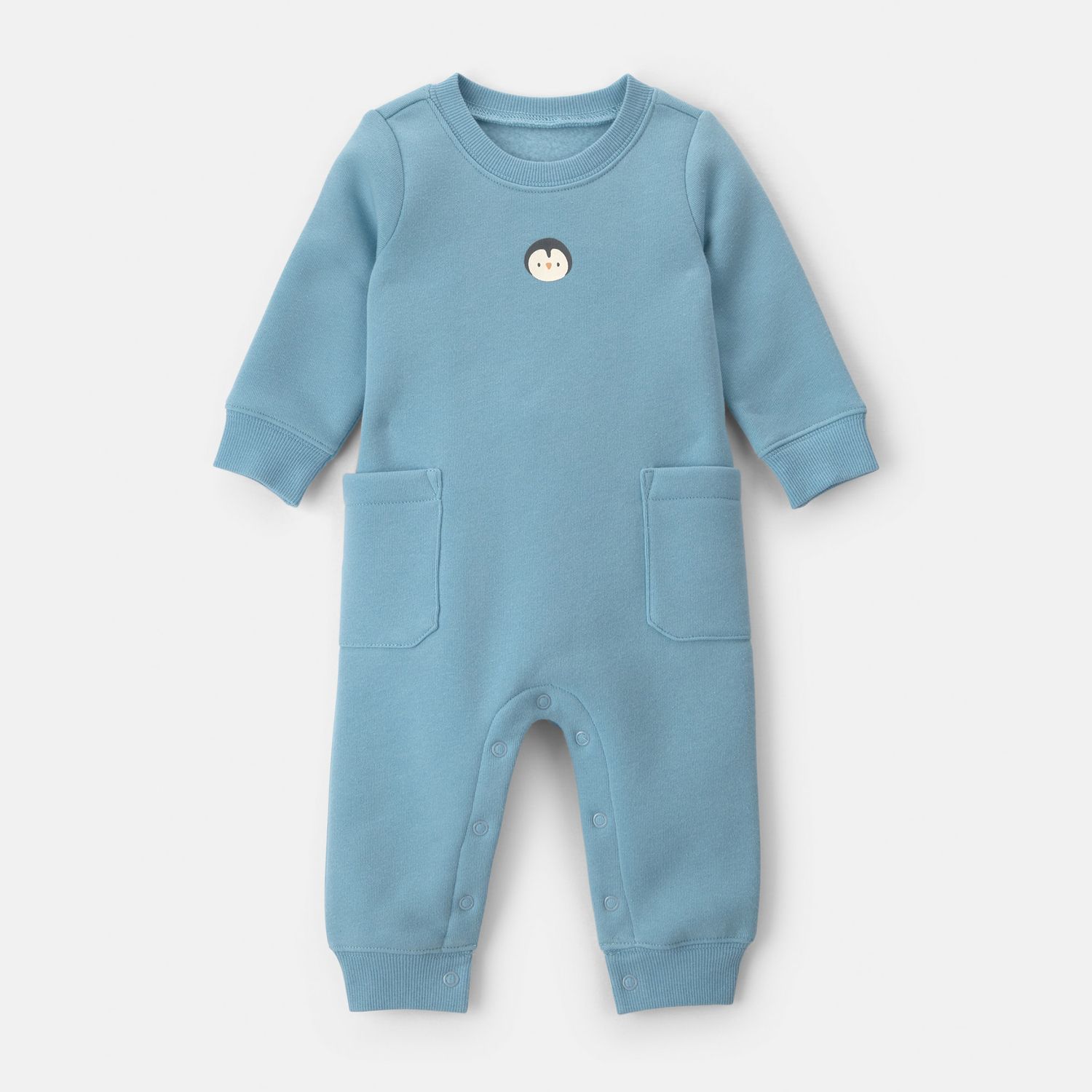 Baby Boy Carter's Penguin Fleece Long-Sleeve Union Suit, цвет: Синий — фото 1