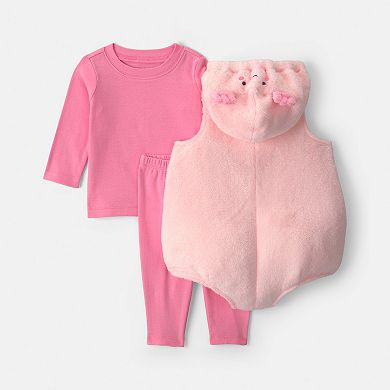 Baby Carter's 3-Piece Pig Hooded Vest & Long Sleeve Top & Legging Set