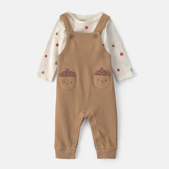 Baby Girl Carter's 2 pc Autumn Thermal Long-Sleeve Overall Set