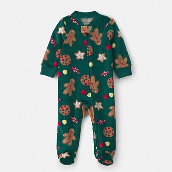 Baby Carter's Christmas Gingerbread 2-Way Zip Sleep & Play One-Piece Pajama Suit