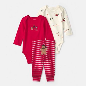 Baby Carter’s 3 pc Christmas Long-Sleeve Bodysuit & Pants Set