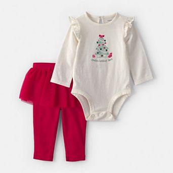 Baby Girl Carter’s 2 pc "Santa's Littlest Love" Christmas Long Sleeve Bodysuit & Tutu Pants Set
