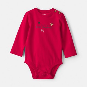 Baby Carter's Long-Sleeve 'Baby's First Christmas' One-Piece Bodysuit