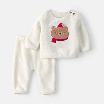 Baby Girls Carter's 2 pc Holiday Bear Long-Sleeve Top & Pants Set