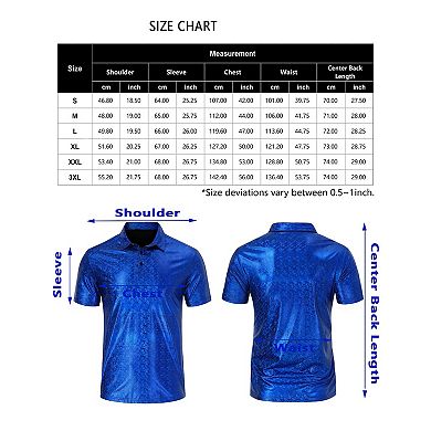 Men's Shiny Sequins Short Sleeve Party Polo T-Shirt