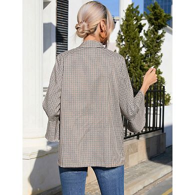 Women's Blazers 3/4 Sleeve Lightweight Casual Button Office Work Blazer Suit