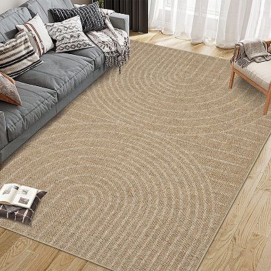 Living Room, Bedroom Machine Washable Area Rug Non-Shedding Easy to Clean