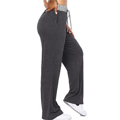 Women's Casual Drawstring Lounge Wide Leg Pants