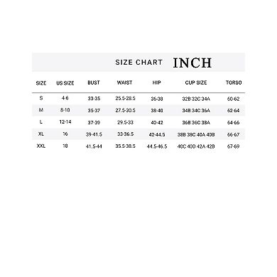 Women One Piece Swimsuit Crew Neck Swimwear Summer Beach Bathing Suit