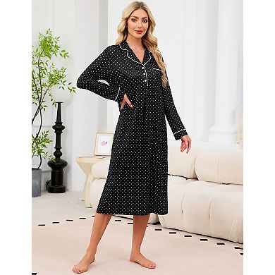 Women's Long Sleeve Nightgown Sleepwear Pajamas
