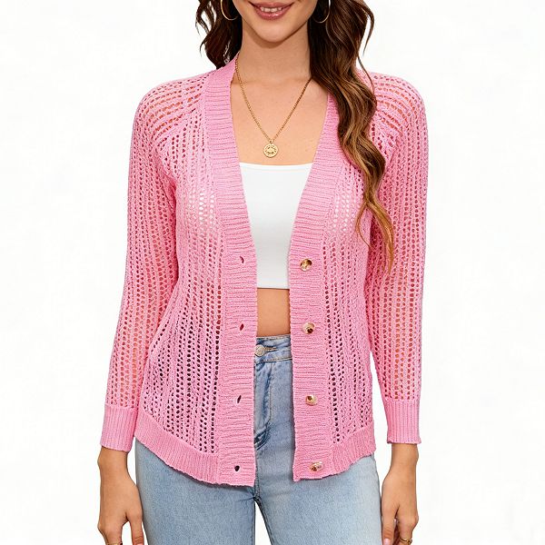Lightweight Summer Cardigan for Women Spring Netted Crochet