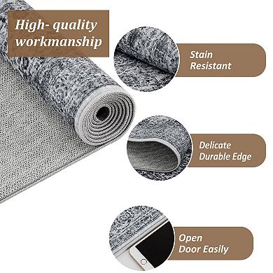 Area Rug Floral Washable Living Room Non-Slip Low-Pile Rugs Kitchen