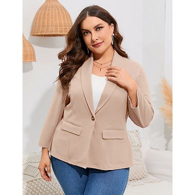 Women Plus Size Casual Blazer Open Front Long Sleeve Work Office Dressy Cardigan Jackets